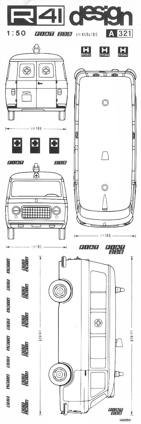 Fiat 238, NERO. Trasferelli-Trasferibili R41 in fogli 9x25cm R41GRA321N - immagine aggiuntiva