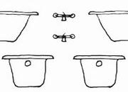 trasferibilir41 Sanitari 1:50, NERO. Trasferelli-Trasferibili R41 in fogli 9x25cm. p. 332 R41GRA396n.
