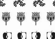 trasferibilir41 Frutta, Fiori, NERO. Trasferelli-Trasferibili R41 in fogli 9x25cm. p. 226 R41GRG1308N.