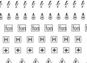 trasferibilir41 Simboli turistici, NERO. Trasferelli-Trasferibili R41 in fogli 9x25cm R41GRG1319N.
