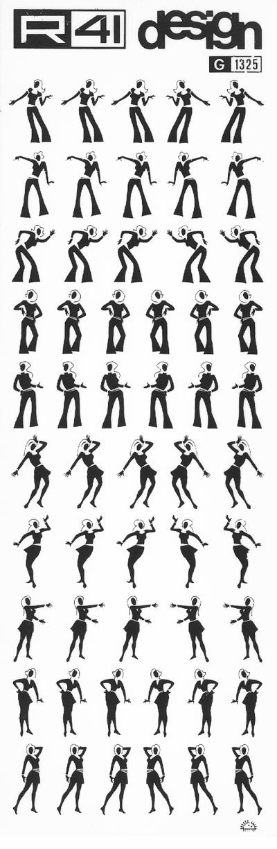 Silhouettes, NERO. Trasferelli-Trasferibili R41 in fogli 9x25cm. p. 224 R41GRG1325N - immagine aggiuntiva