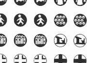 trasferibilir41 Simboli turistici, NERO. Trasferelli-Trasferibili R41 in fogli 9x25cm. p. 228 R41GRG1348N.