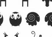 trasferibilir41 Animaletti, NERO. Trasferelli-Trasferibili R41 in fogli 9x25cm. p. 226 R41GRG1364N.