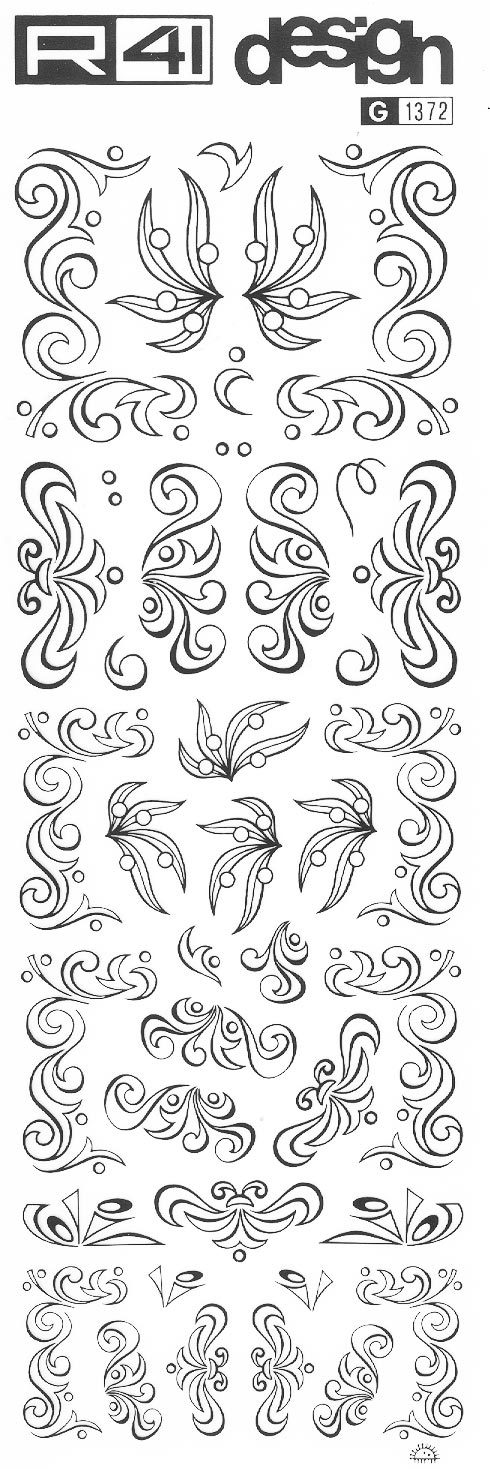 Fregi-Decorazioni, NERO. Trasferelli-Trasferibili R41 in fogli 9x25cm R41GRG1372N - immagine aggiuntiva