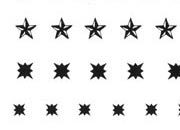 trasferibilir41 Asterischi, NERO. Trasferelli-Trasferibili R41 in fogli 9x25cm. p. 216 R41GRG515N.