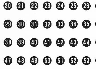 trasferibilir41 Numeri per richiami, NERO. Trasferelli-Trasferibili R41 in fogli 9x25cm .