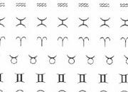 trasferibilir41 Zodiacali, NERO. Trasferelli-Trasferibili R41 in fogli 9x25cm. p. 218 .