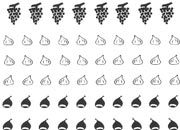 trasferibilir41 Frutta, NERO. Trasferelli-Trasferibili R41 in fogli 9x25cm  R41GRG830N