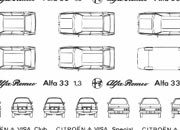 trasferibilir41 Alfa 33, Citroen Visa, NERO. Trasferelli-Trasferibili R41 in fogli 9x25cm R41GRI1030N.