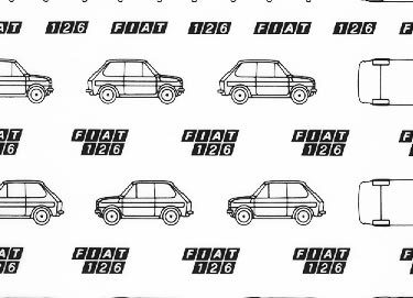 trasferibilir41 Fiat 126, Fiat 127, NERO. Trasferelli-Trasferibili R41 in fogli 9x25cm R41GRI1253N.