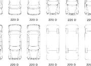 trasferibilir41 Mercedes 220, NERO. Trasferelli-Trasferibili R41 in fogli 9x25cm R41GRI1263N.
