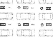trasferibilir41 Simca 1301, NERO. Trasferelli-Trasferibili R41 in fogli 9x25cm R41GRI1264N.