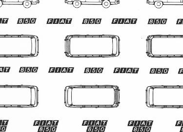 trasferibilir41 Fiat 850, Fiat 238, NERO. Trasferelli-Trasferibili R41 in fogli 9x25cm R41GRI1268N.