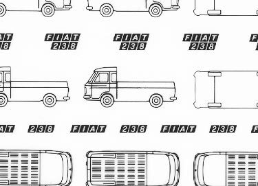 trasferibilir41 Fiat 238, NERO. Trasferelli-Trasferibili R41 in fogli 9x25cm  R41GRI1269N