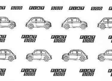 trasferibilir41 Fiat 500, Fiat 850, NERO. Trasferelli-Trasferibili R41 in fogli 9x25cm R41GRI316N.