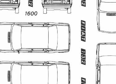 trasferibilir41 Fiat 132, Fiat 125, NERO. Trasferelli-Trasferibili R41 in fogli 9x25cm R41GRI325N.