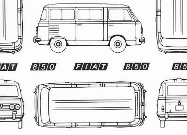 trasferibilir41 Fiat 850, Fiorino, NERO. Trasferelli-Trasferibili R41 in fogli 9x25cm R41GRI329N.