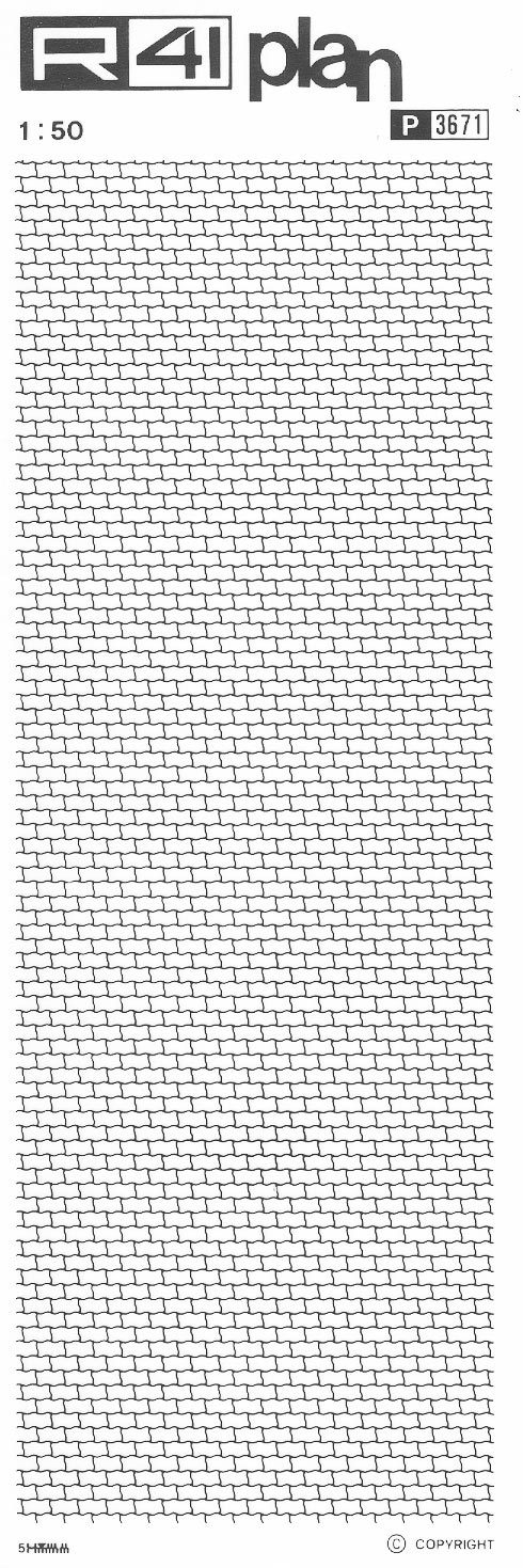 Trame pavimenti 1:50, NERO. Trasferelli-Trasferibili R41 in fogli 9x25cm R41GRP3671N - immagine aggiuntiva