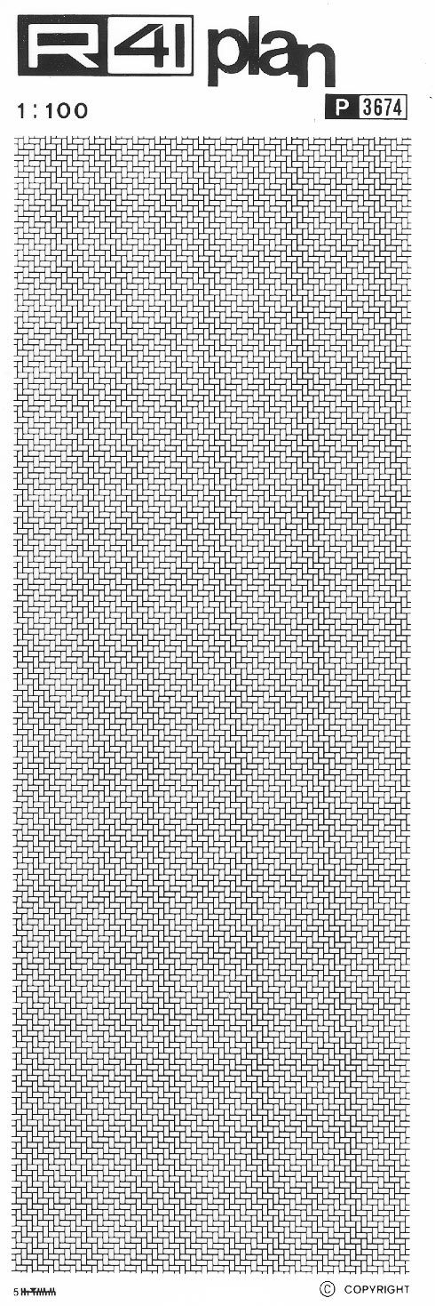 Trame pavimenti 1:100, NERO. Trasferelli-Trasferibili R41 in fogli 9x25cm R41GRP3674N - immagine aggiuntiva