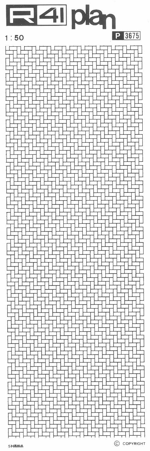 Trame pavimenti 1:50, NERO. Trasferelli-Trasferibili R41 in fogli 9x25cm R41GRP3675N - immagine aggiuntiva