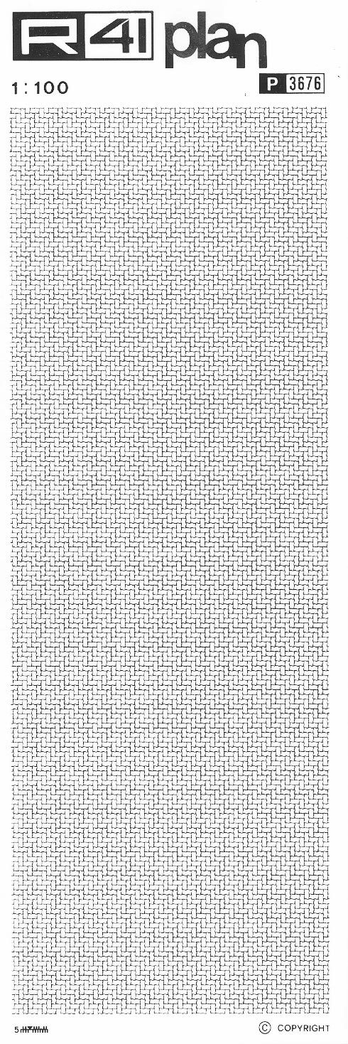 Trame pavimenti 1:100, NERO. Trasferelli-Trasferibili R41 in fogli 9x25cm R41GRP3676N - immagine aggiuntiva