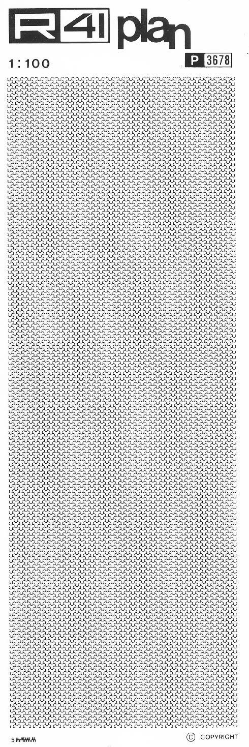 Trame pavimenti 1:100, NERO. Trasferelli-Trasferibili R41 in fogli 9x25cm R41GRP3678N - immagine aggiuntiva