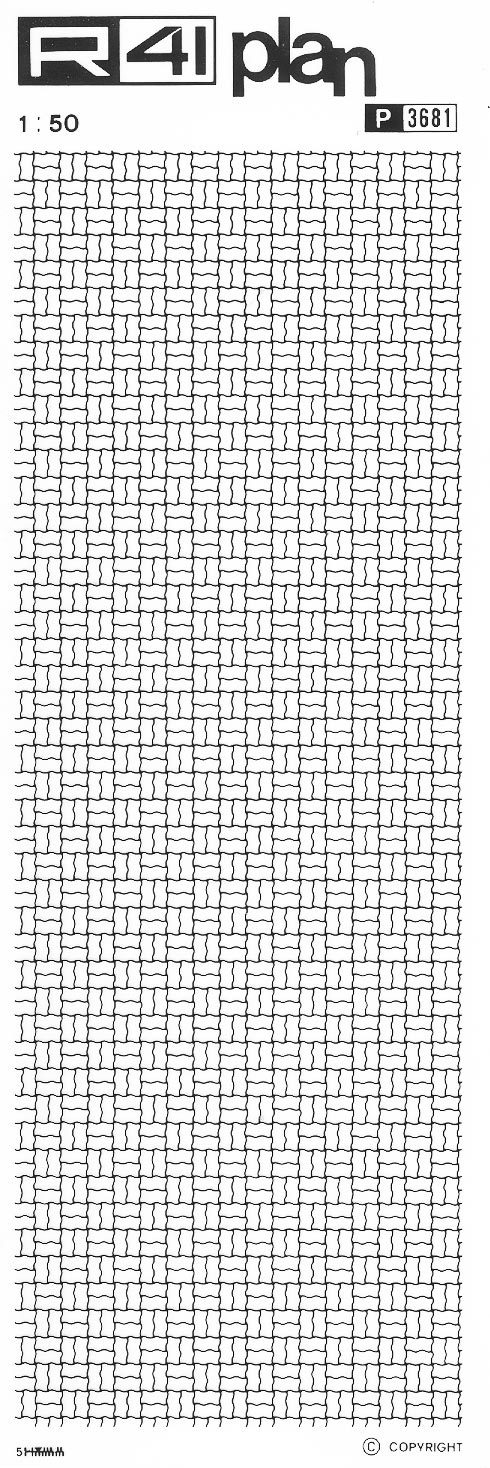 Trame pavimenti 1:50, NERO. Trasferelli-Trasferibili R41 in fogli 9x25cm R41GRP3681N - immagine aggiuntiva
