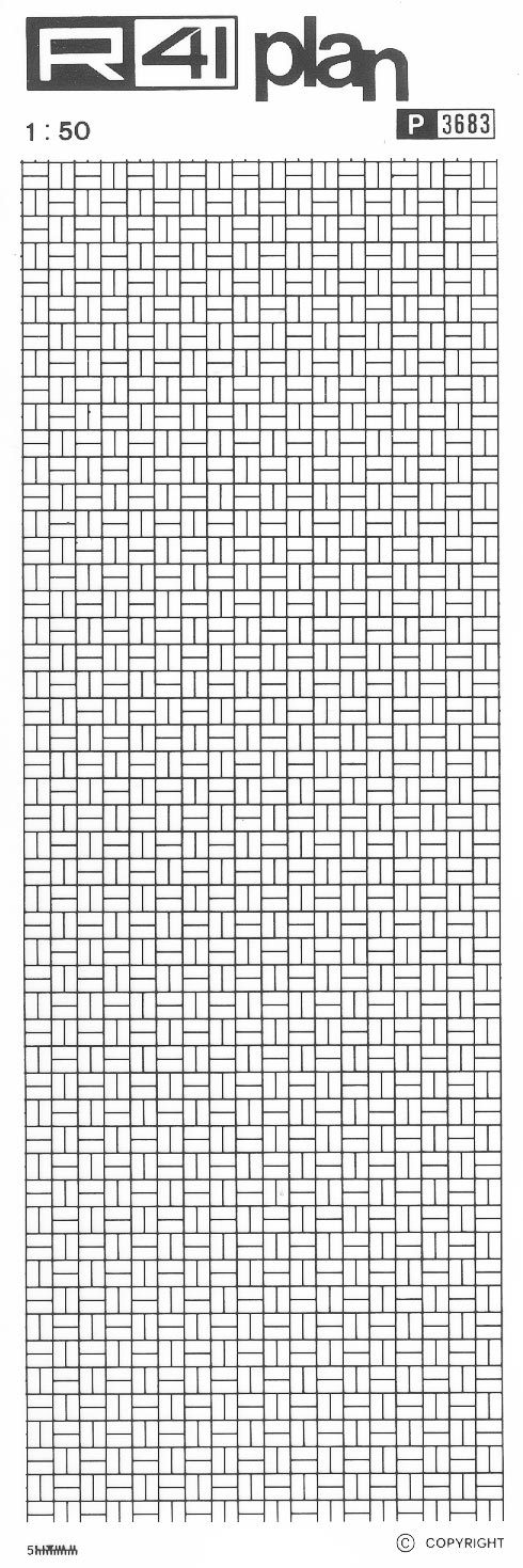 Trame pavimenti 1:50, NERO. Trasferelli-Trasferibili R41 in fogli 9x25cm R41GRP3683N - immagine aggiuntiva