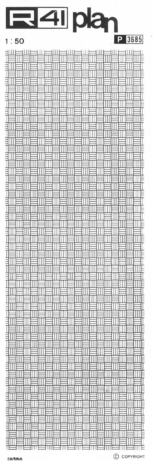 Trame pavimenti 1:50, NERO. Trasferelli-Trasferibili R41 in fogli 9x25cm R41GRP3685N - immagine aggiuntiva