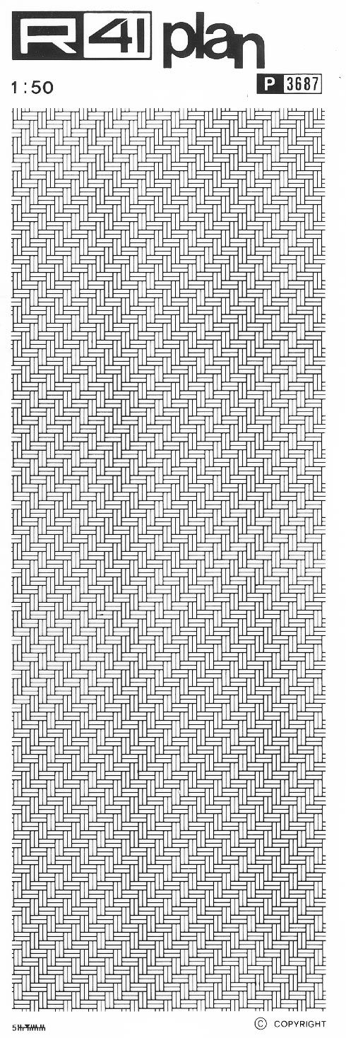 Trame pavimenti 1:50, NERO. Trasferelli-Trasferibili R41 in fogli 9x25cm R41GRP3687N - immagine aggiuntiva