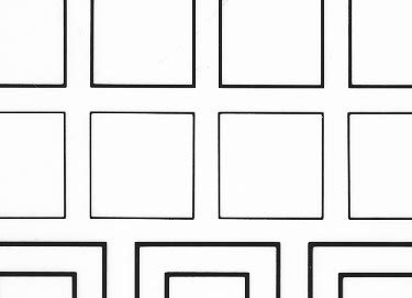 trasferibilir41 Quadrati, mm. 13 - mm. 22,5, NERO. Trasferelli-Trasferibili R41 in fogli 9x25cm .