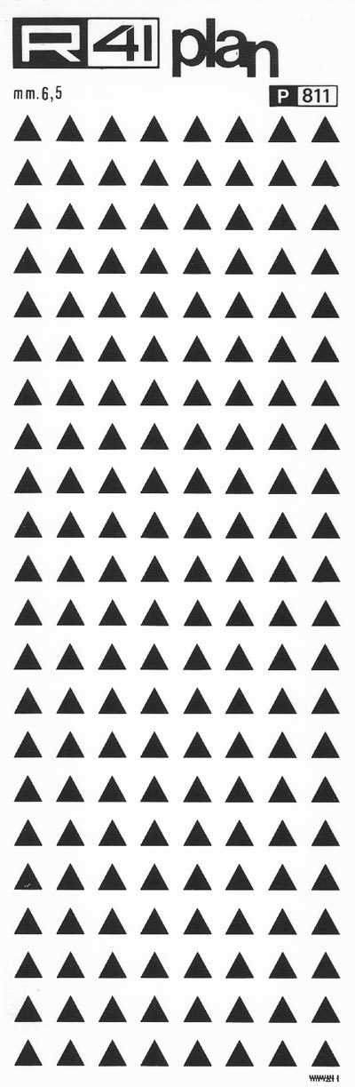 Triangoli, mm. 6,5, NERO. Trasferelli-Trasferibili R41 in fogli 9x25cm. p. 1406 R41GRP811N - immagine aggiuntiva