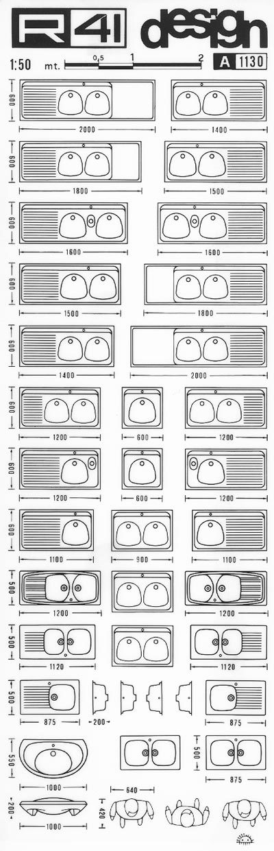 trasferibilir41 Cucine, 1:50, NERO. Trasferelli-Trasferibili R41 in fogli 9x25cm. p. 317 .