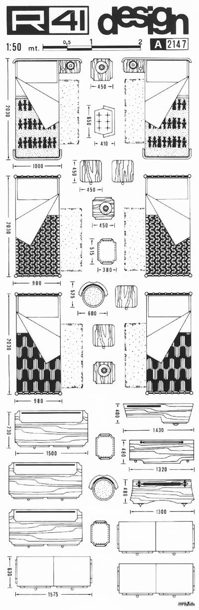trasferibilir41 Camere, 1:50, NERO. Trasferelli-Trasferibili R41 in fogli 9x25cm. p. 318 .