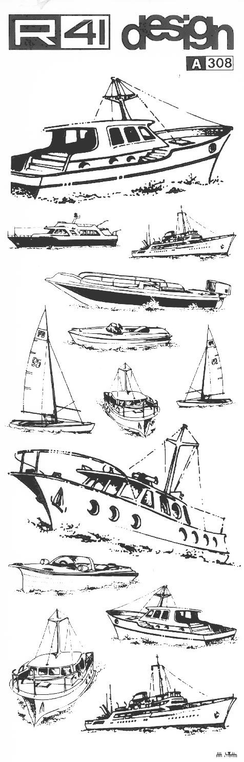 trasferibilir41 Natanti in prospettiva, NERO. Trasferelli-Trasferibili R41 in fogli 9x25cm .