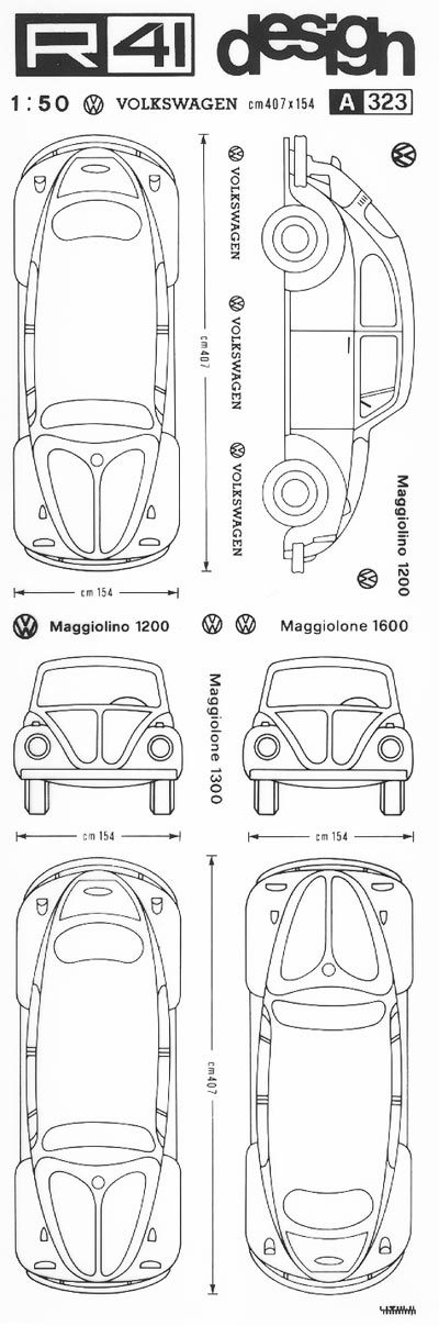 trasferibilir41 Maggiolino, NERO. Trasferelli-Trasferibili R41 in fogli 9x25cm .