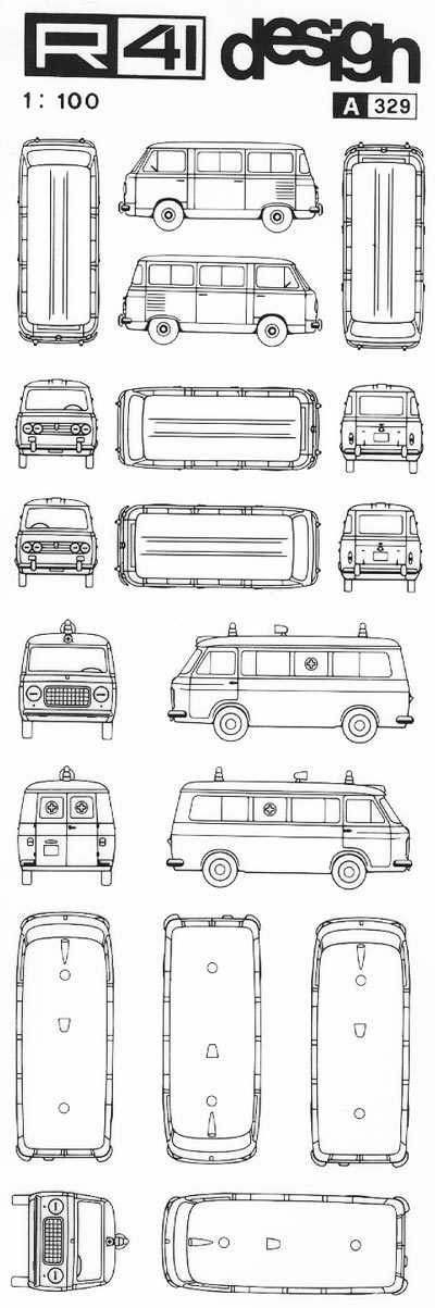 trasferibilir41 Ambulanza, NERO. Trasferelli-Trasferibili R41 in fogli 9x25cm. p. 350 .