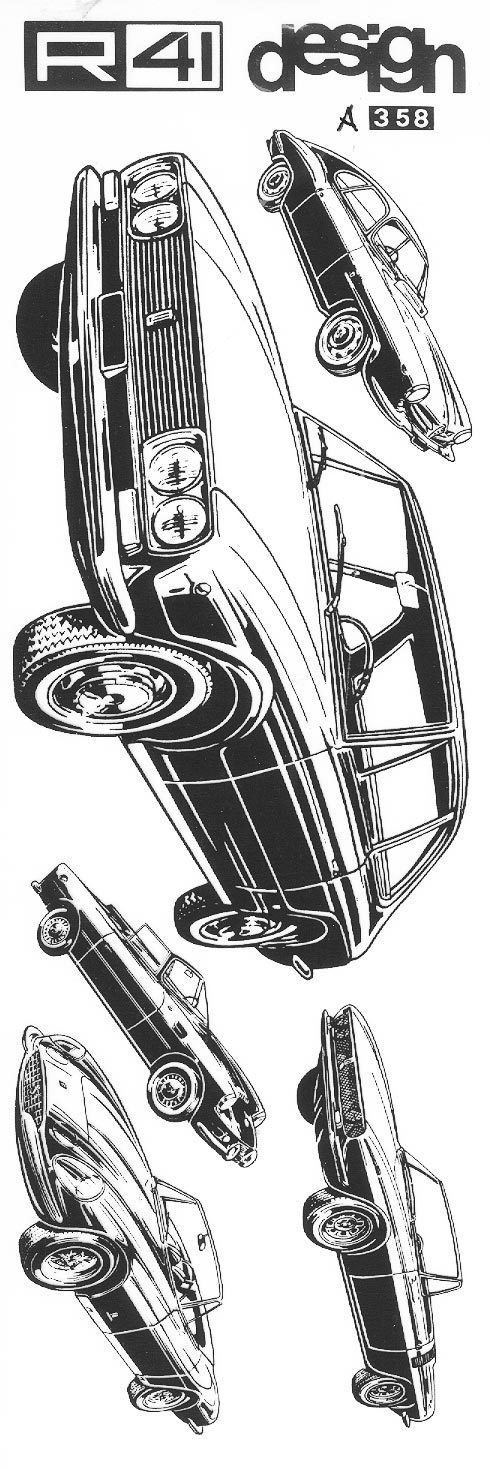trasferibilir41 Automobili in prospettiva, NERO. Trasferelli-Trasferibili R41 in fogli 9x25cm .