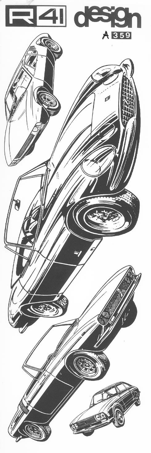 trasferibilir41 Automobili in prospettiva, NERO. Trasferelli-Trasferibili R41 in fogli 9x25cm .