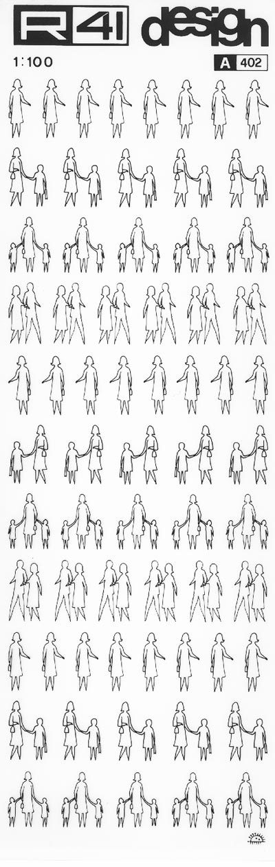 trasferibilir41 Figure umane 1:100, NERO. Trasferelli-Trasferibili R41 in fogli 9x25cm. p. 335 .