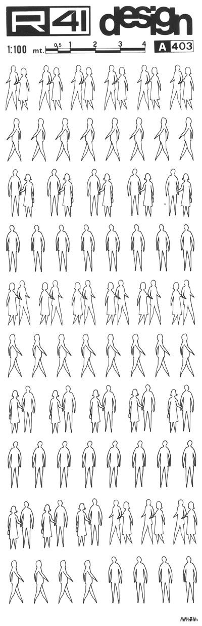 trasferibilir41 Figure umane 1:100, NERO. Trasferelli-Trasferibili R41 in fogli 9x25cm. p. 335 .