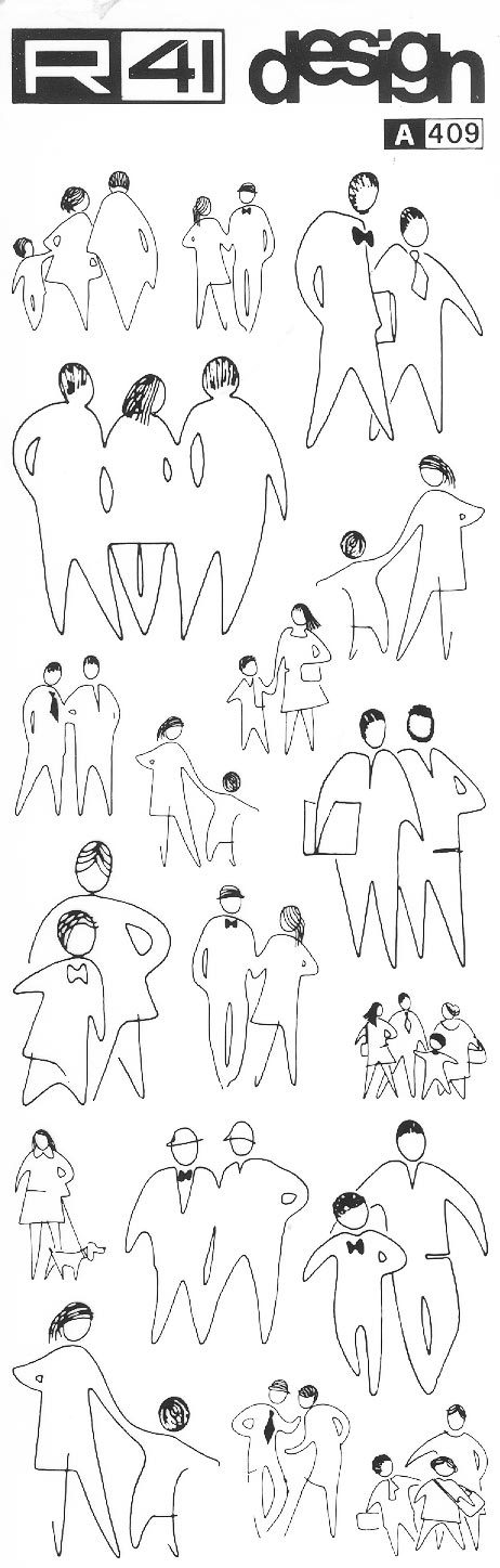 trasferibilir41 Figure umane, NERO. Trasferelli-Trasferibili R41 in fogli 9x25cm .