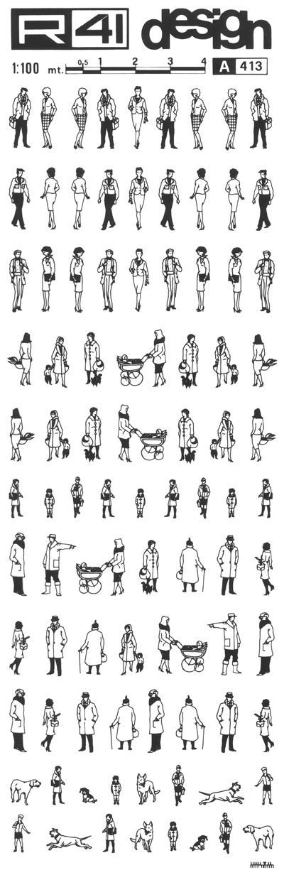 trasferibilir41 Figure umane 1:100, NERO. Trasferelli-Trasferibili R41 in fogli 9x25cm. p. 336 .