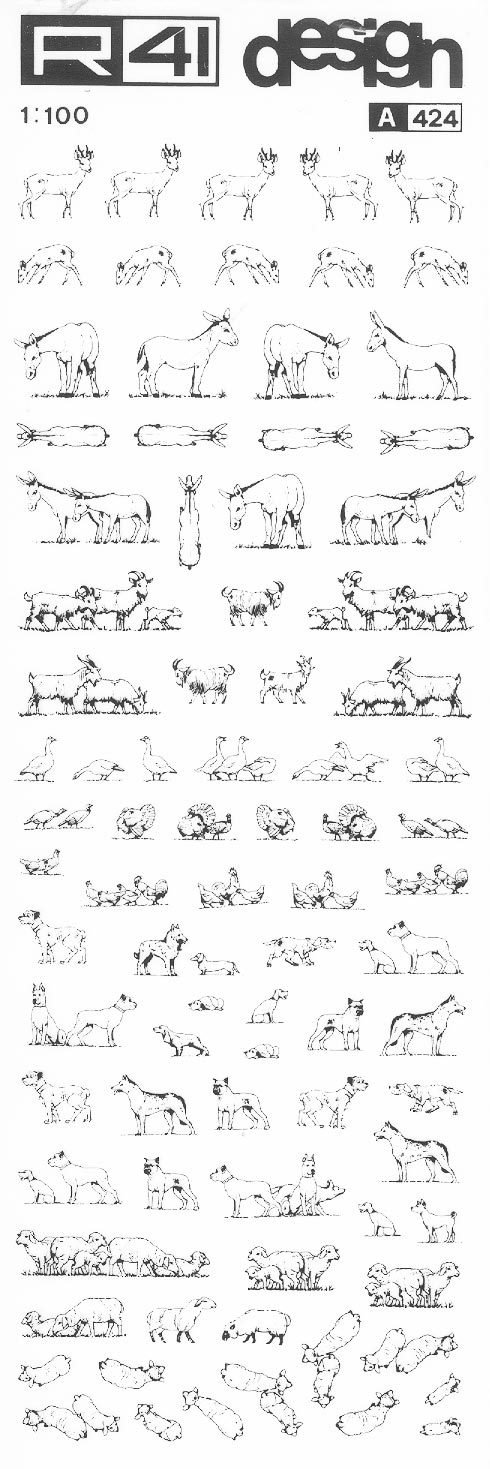 trasferibilir41 Animali vari, NERO. Trasferelli-Trasferibili R41 in fogli 9x25cm .