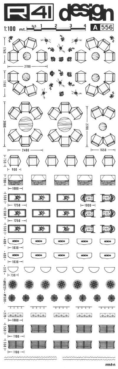 trasferibilir41 Giardino, 1:100, NERO. Trasferelli-Trasferibili R41 in fogli 9x25cm. p. 314 .