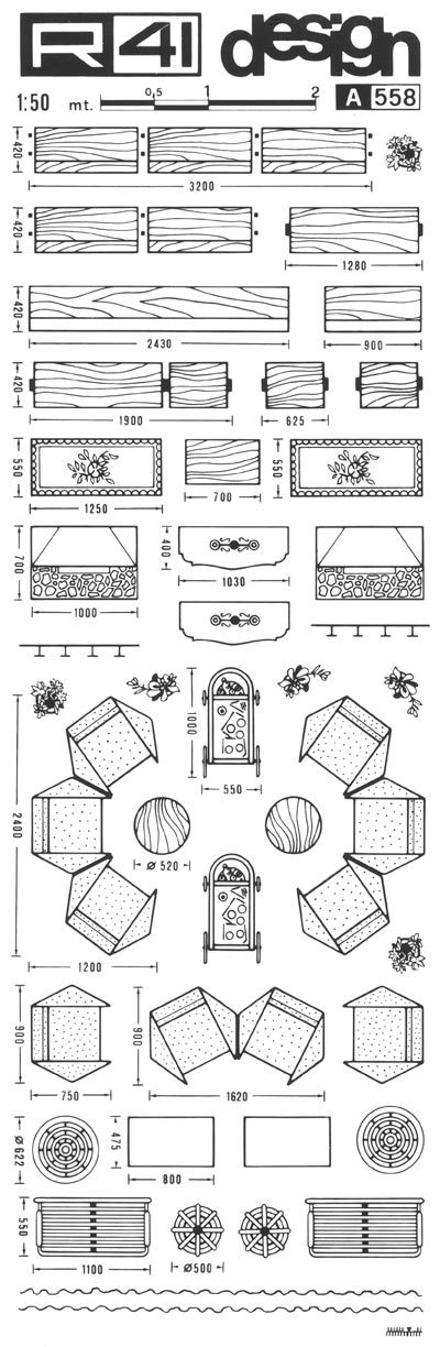 trasferibilir41 Soggiorni, 1:50, NERO. Trasferelli-Trasferibili R41 in fogli 9x25cm. p. 317 .