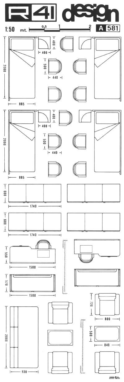trasferibilir41 Camere, 1:50, NERO. Trasferelli-Trasferibili R41 in fogli 9x25cm. p. 318 .