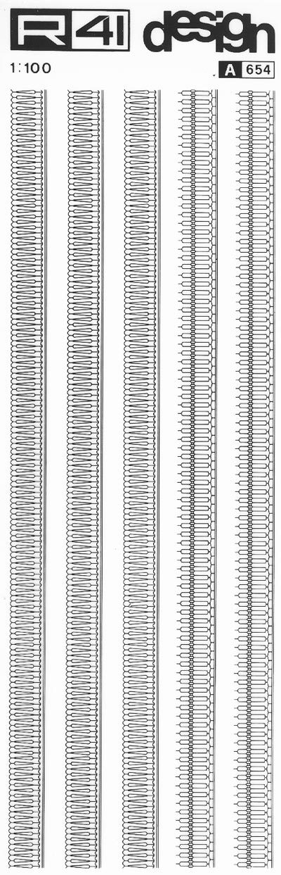 trasferibilir41 Ringhiere 1:100, NERO. Trasferelli-Trasferibili R41 in fogli 9x25cm. p. 343 .