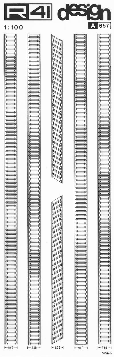 trasferibilir41 Ringhiere 1:100, NERO. Trasferelli-Trasferibili R41 in fogli 9x25cm. p. 343 .