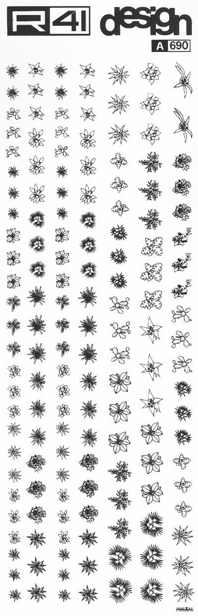 trasferibilir41 Alberi in pianta, NERO. Trasferelli-Trasferibili R41 in fogli 9x25cm. p. 338 .